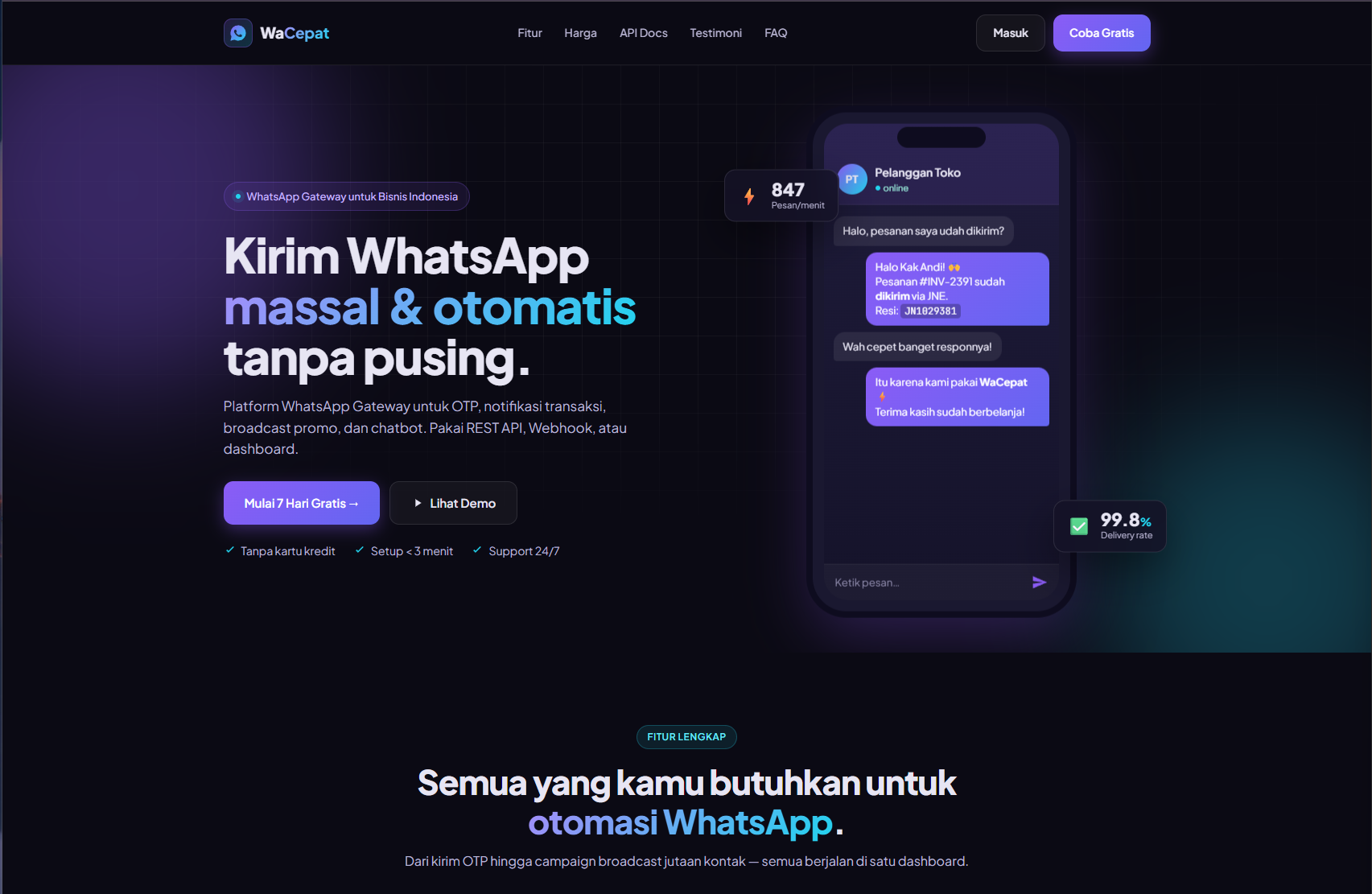 WACepat - Whatsapp Gateway Sender